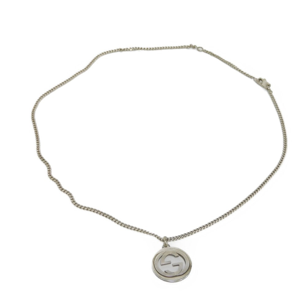 GUCCI Necklace 246490 J8400 8106 Ag925 Silver GG Interlocking G mens Secondhand