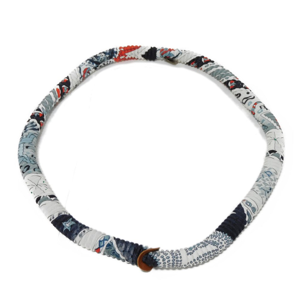 HERMES Necklace silk multicolor Logo embossing Petite Ash Pleated