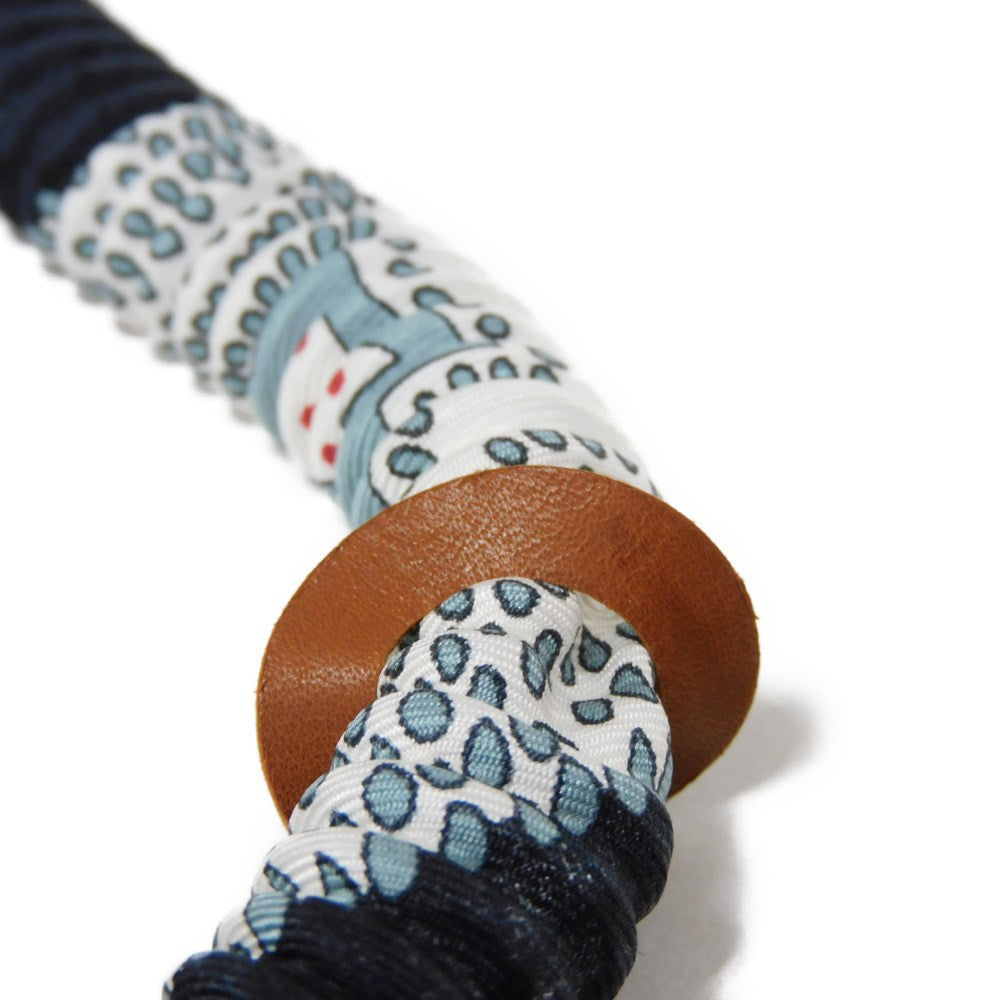 HERMES Necklace silk multicolor Logo embossing Petite Ash Pleated