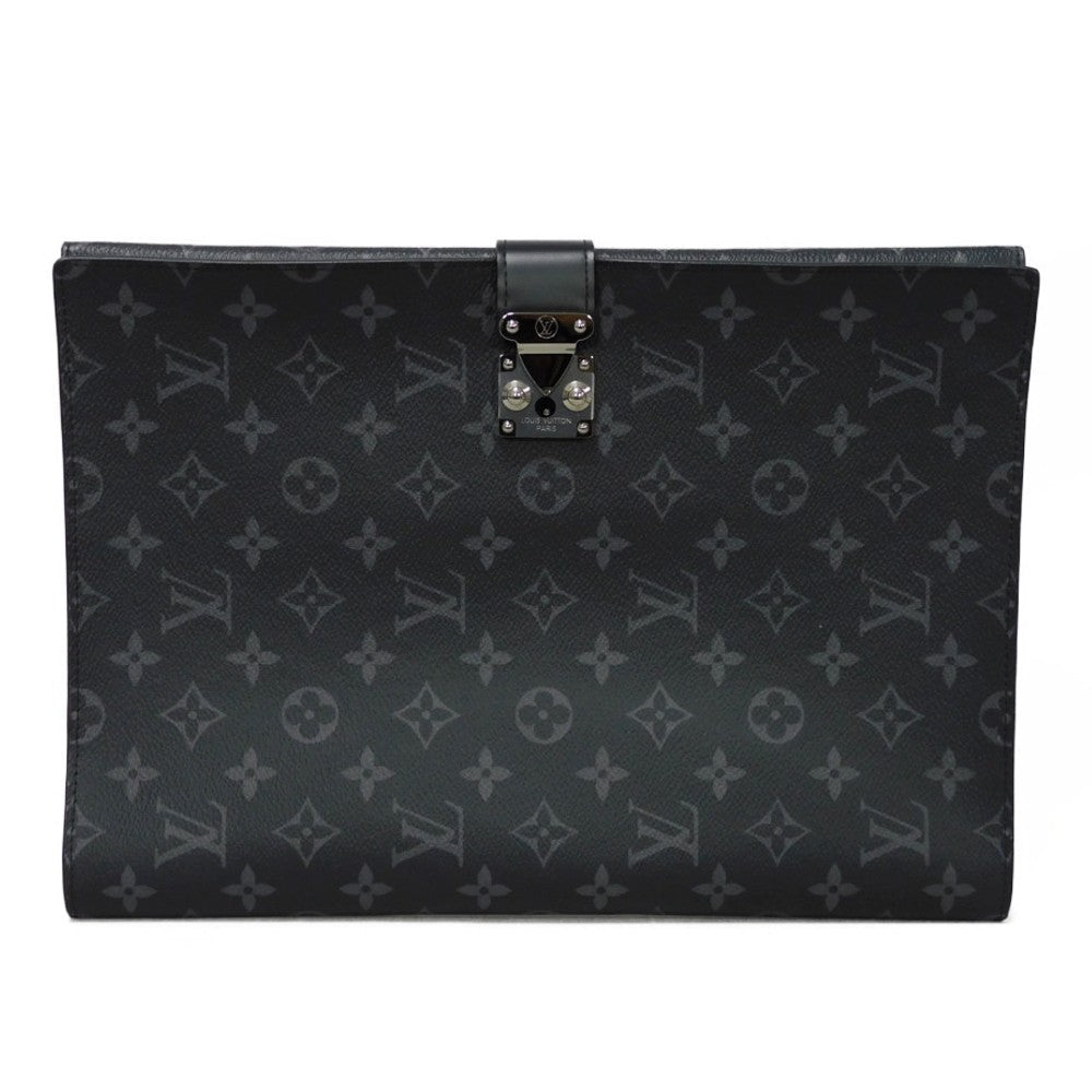 LOUIS VUITTON business bag GI0273 Monogram Eclipse canvas x grain leather Noir Monogram Eclipse Porto Document Frank GM