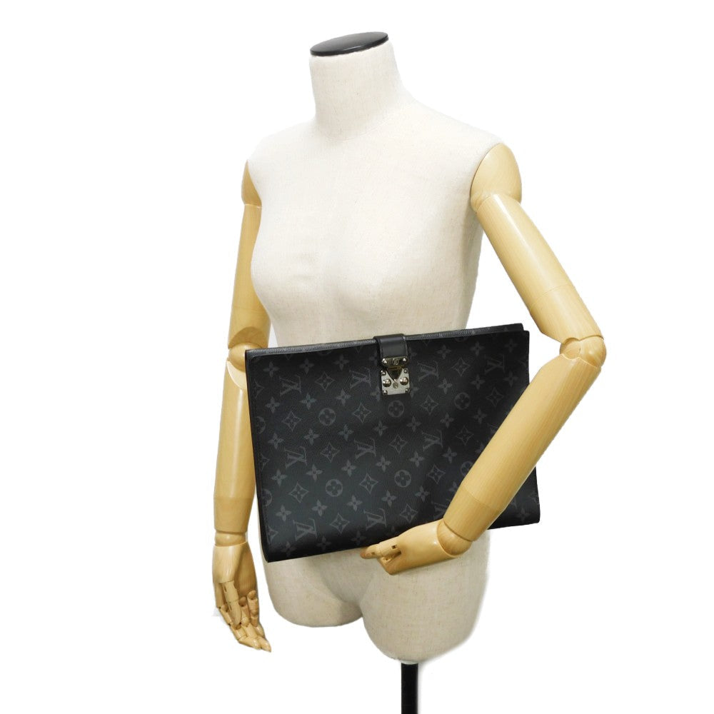 LOUIS VUITTON business bag GI0273 Monogram Eclipse canvas x grain leather Noir Monogram Eclipse Porto Document Frank GM