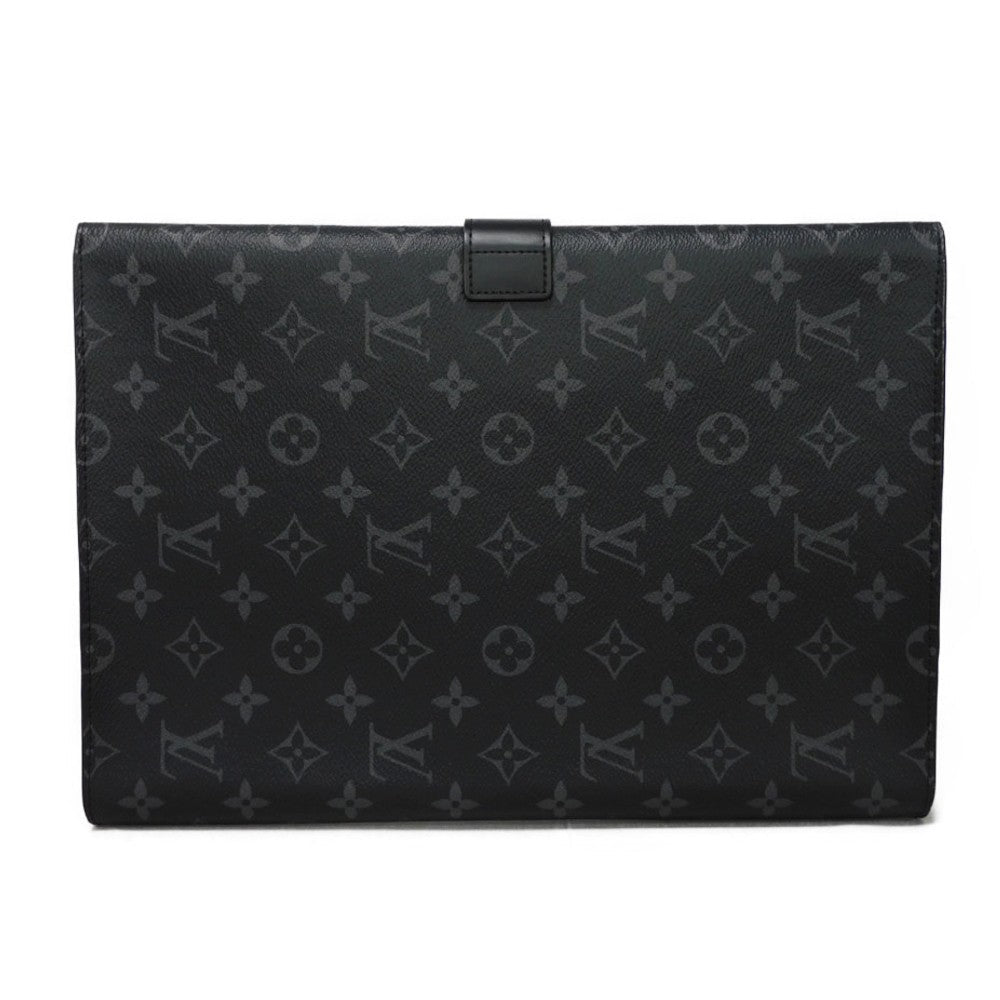 LOUIS VUITTON business bag GI0273 Monogram Eclipse canvas x grain leather Noir Monogram Eclipse Porto Document Frank GM