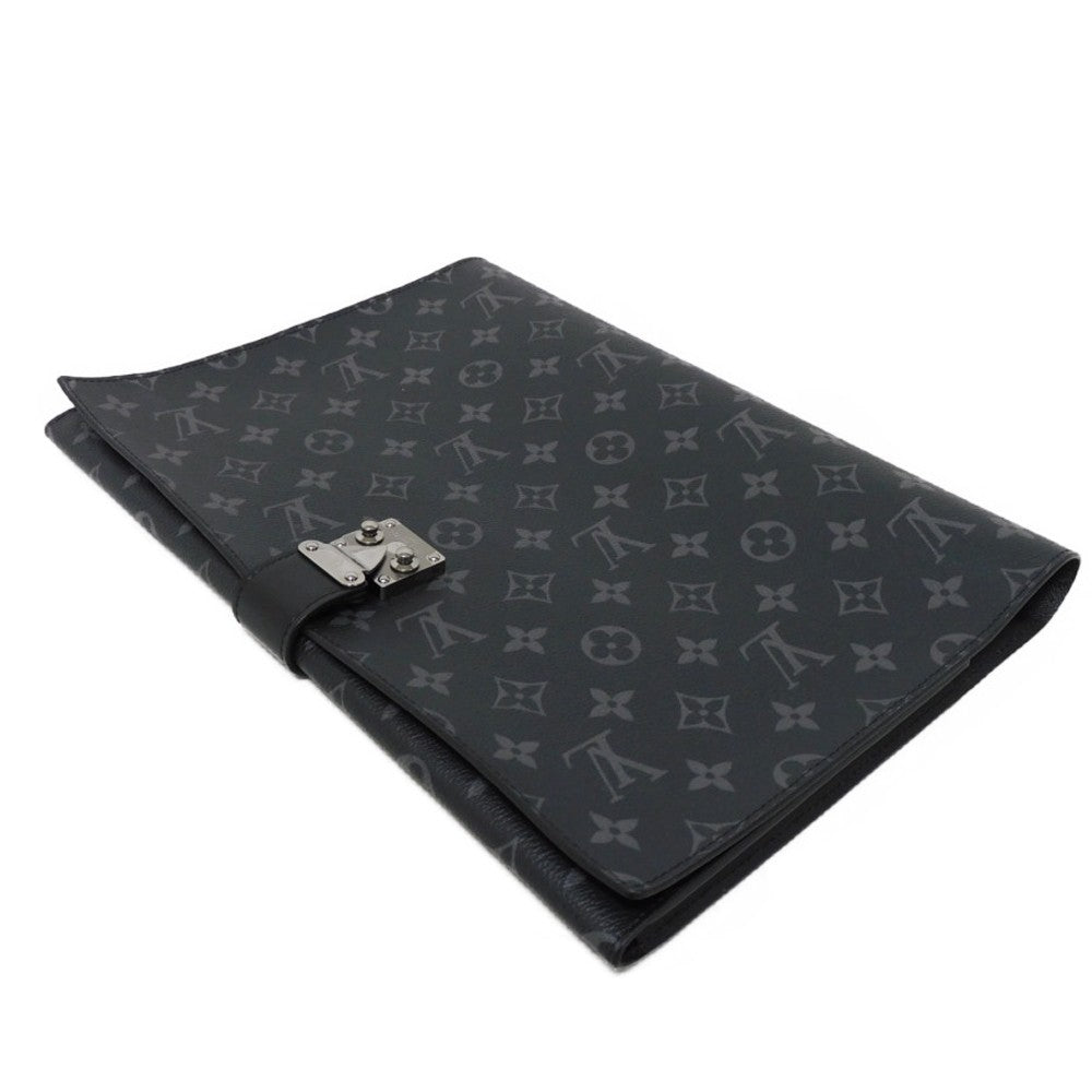 LOUIS VUITTON business bag GI0273 Monogram Eclipse canvas x grain leather Noir Monogram Eclipse Porto Document Frank GM