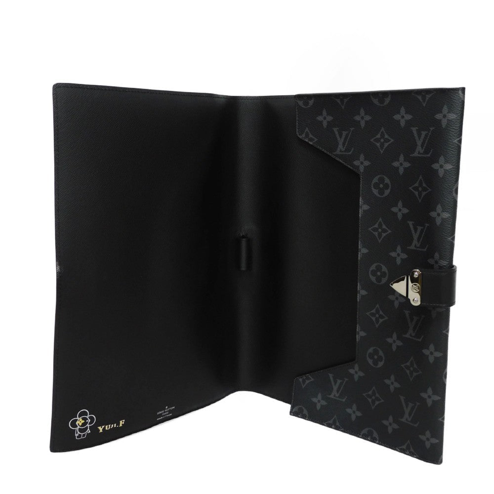 LOUIS VUITTON business bag GI0273 Monogram Eclipse canvas x grain leather Noir Monogram Eclipse Porto Document Frank GM
