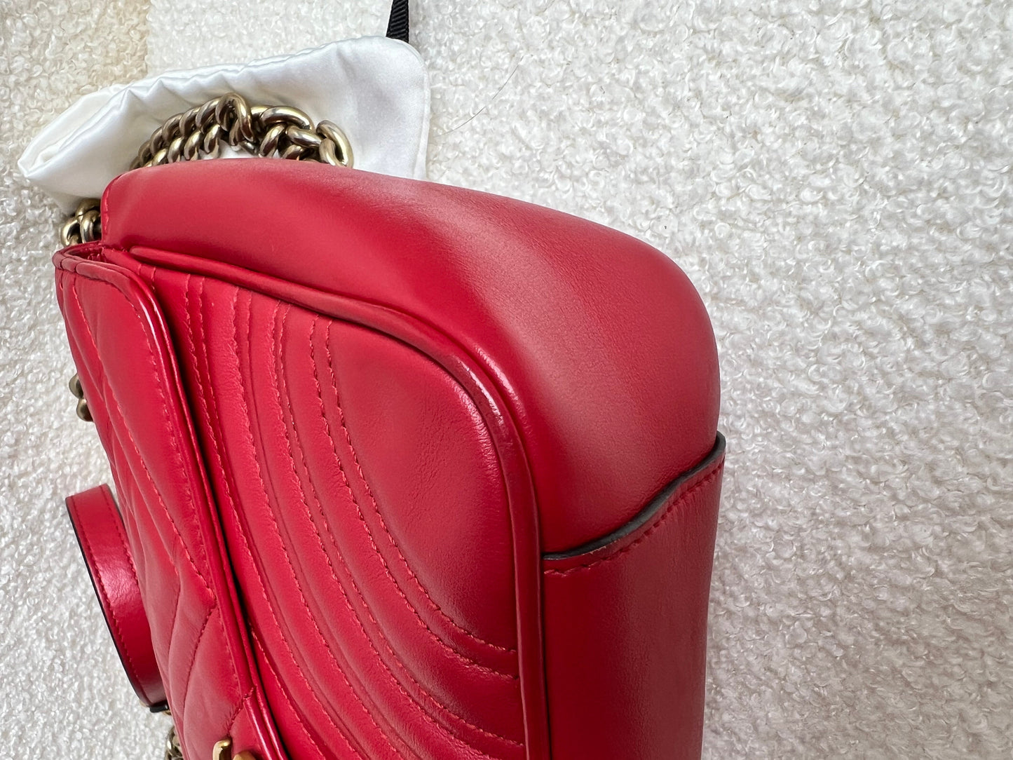 Gucci GG Hibiscus Red Marmont Small Shoulder Bag (RRP £2,070)