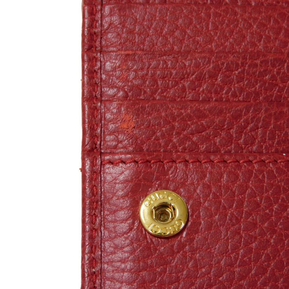 GUCCI Bifold Wallet 546588 Textured leather Red Petit Marmont GG Marmont Compact Zip Wallet