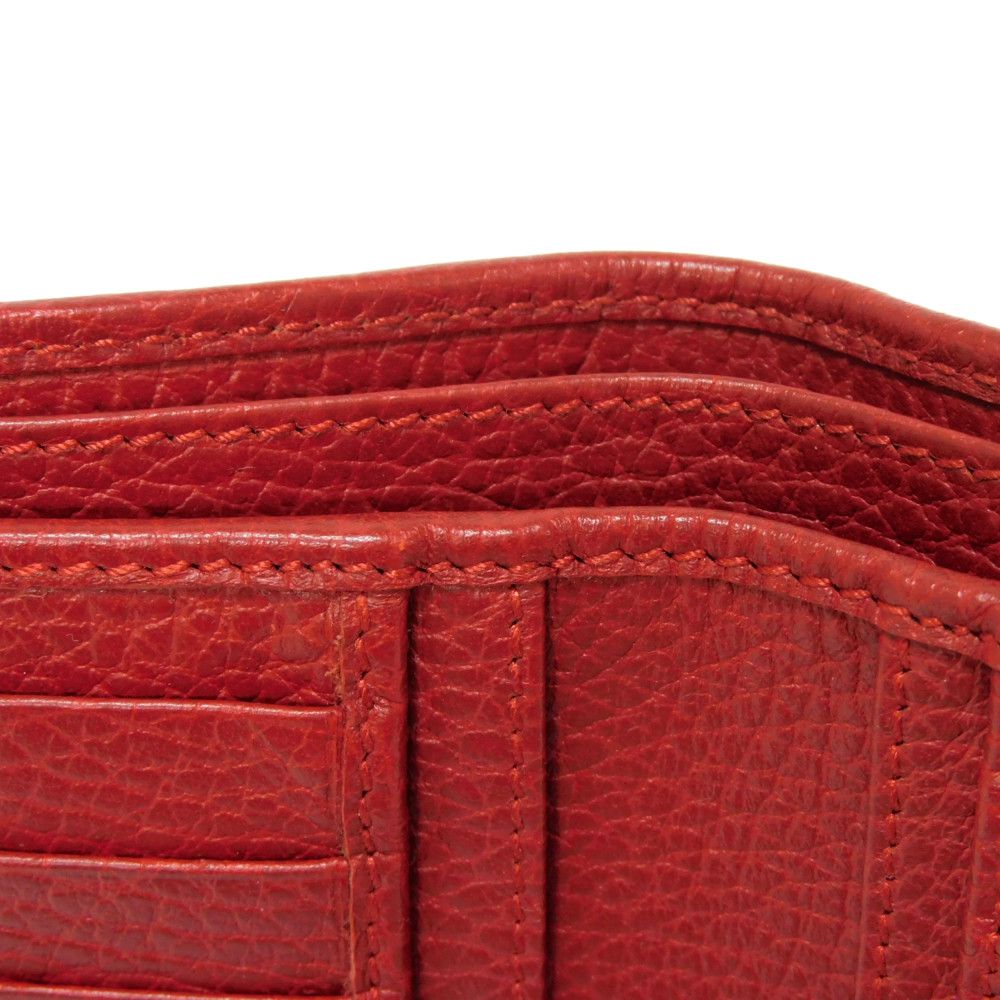 GUCCI Bifold Wallet 546588 Textured leather Red Petit Marmont GG Marmont Compact Zip Wallet