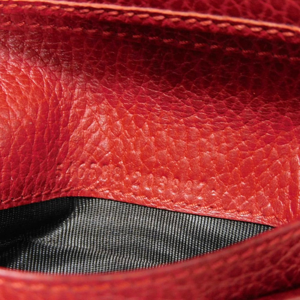 GUCCI Bifold Wallet 546588 Textured leather Red Petit Marmont GG Marmont Compact Zip Wallet