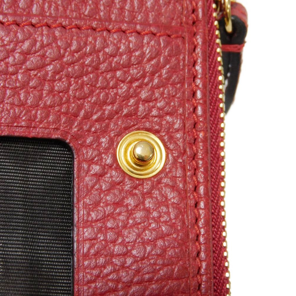 GUCCI Bifold Wallet 546588 Textured leather Red Petit Marmont GG Marmont Compact Zip Wallet
