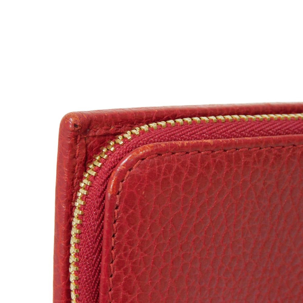 GUCCI Bifold Wallet 546588 Textured leather Red Petit Marmont GG Marmont Compact Zip Wallet