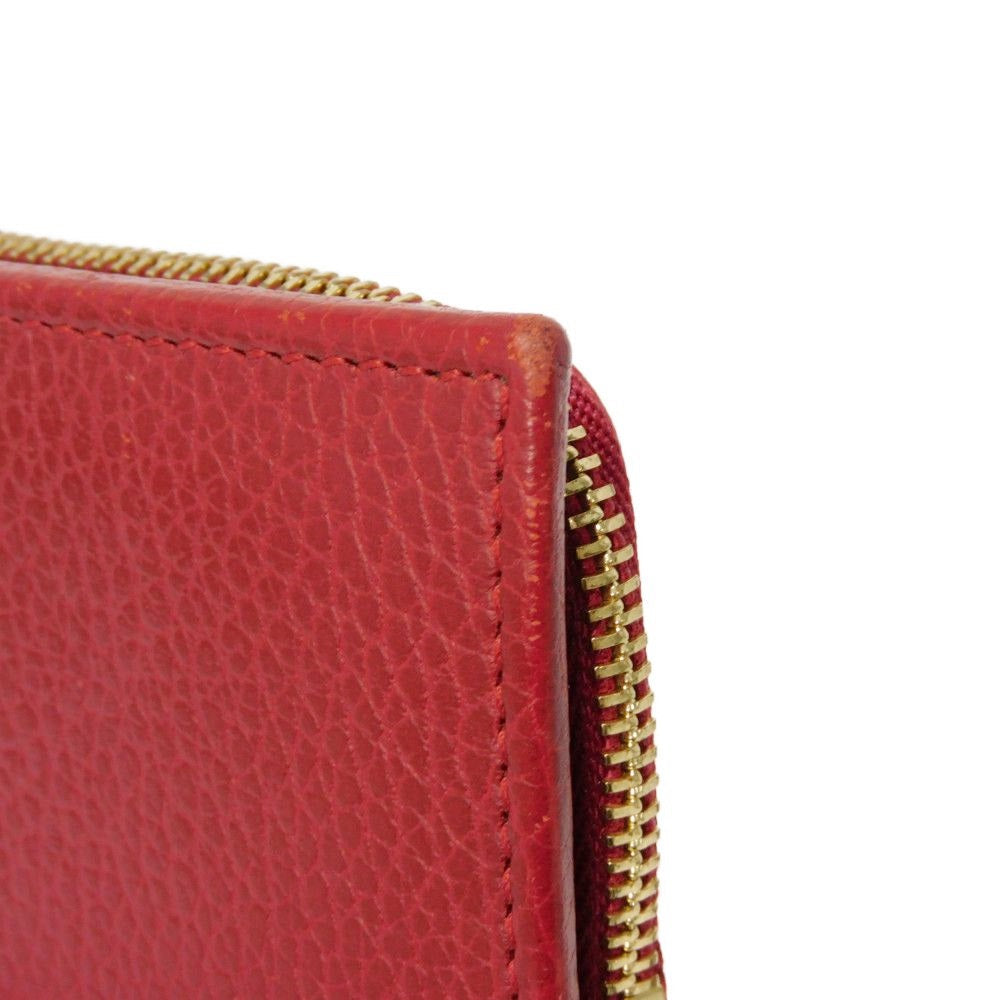 GUCCI Bifold Wallet 546588 Textured leather Red Petit Marmont GG Marmont Compact Zip Wallet