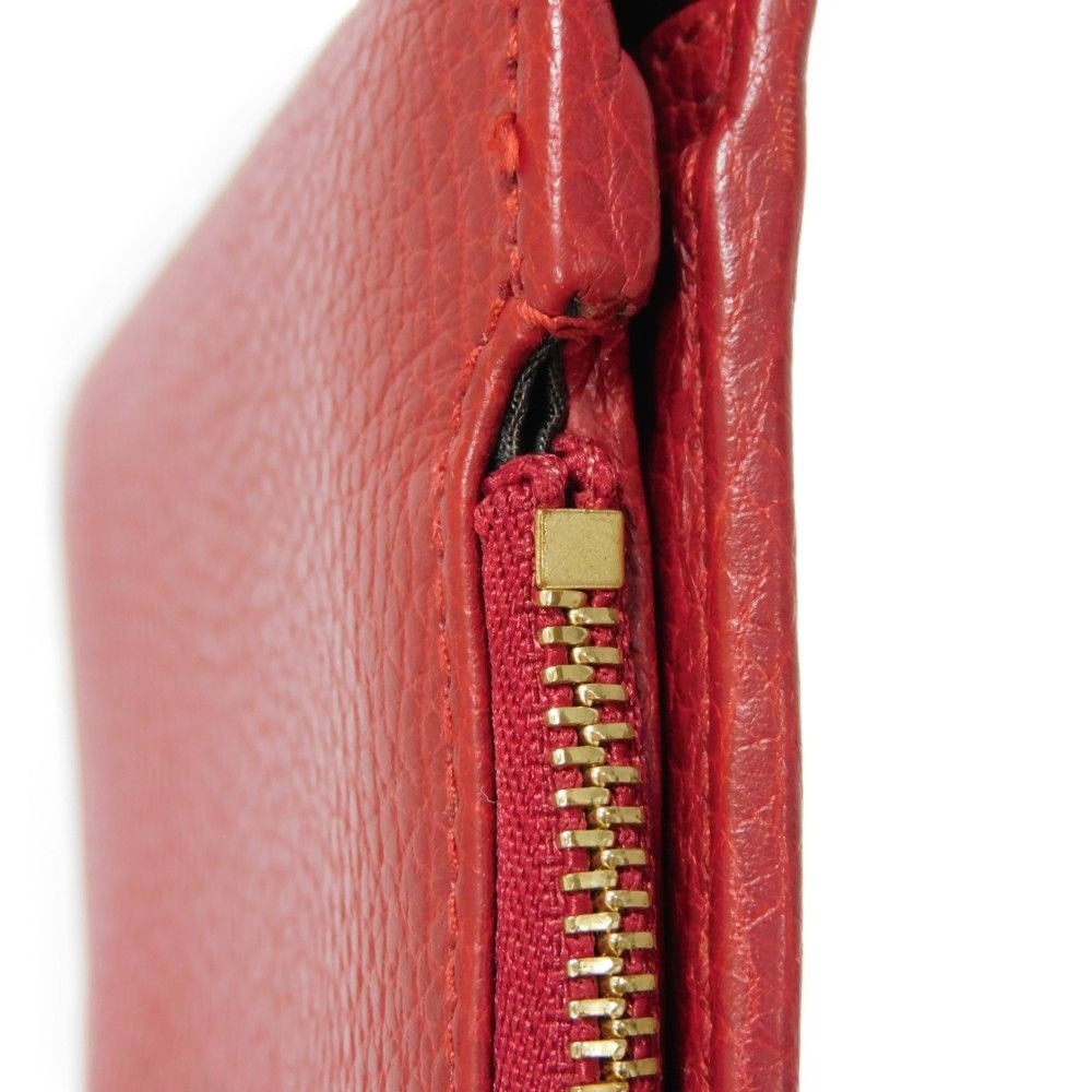 GUCCI Bifold Wallet 546588 Textured leather Red Petit Marmont GG Marmont Compact Zip Wallet