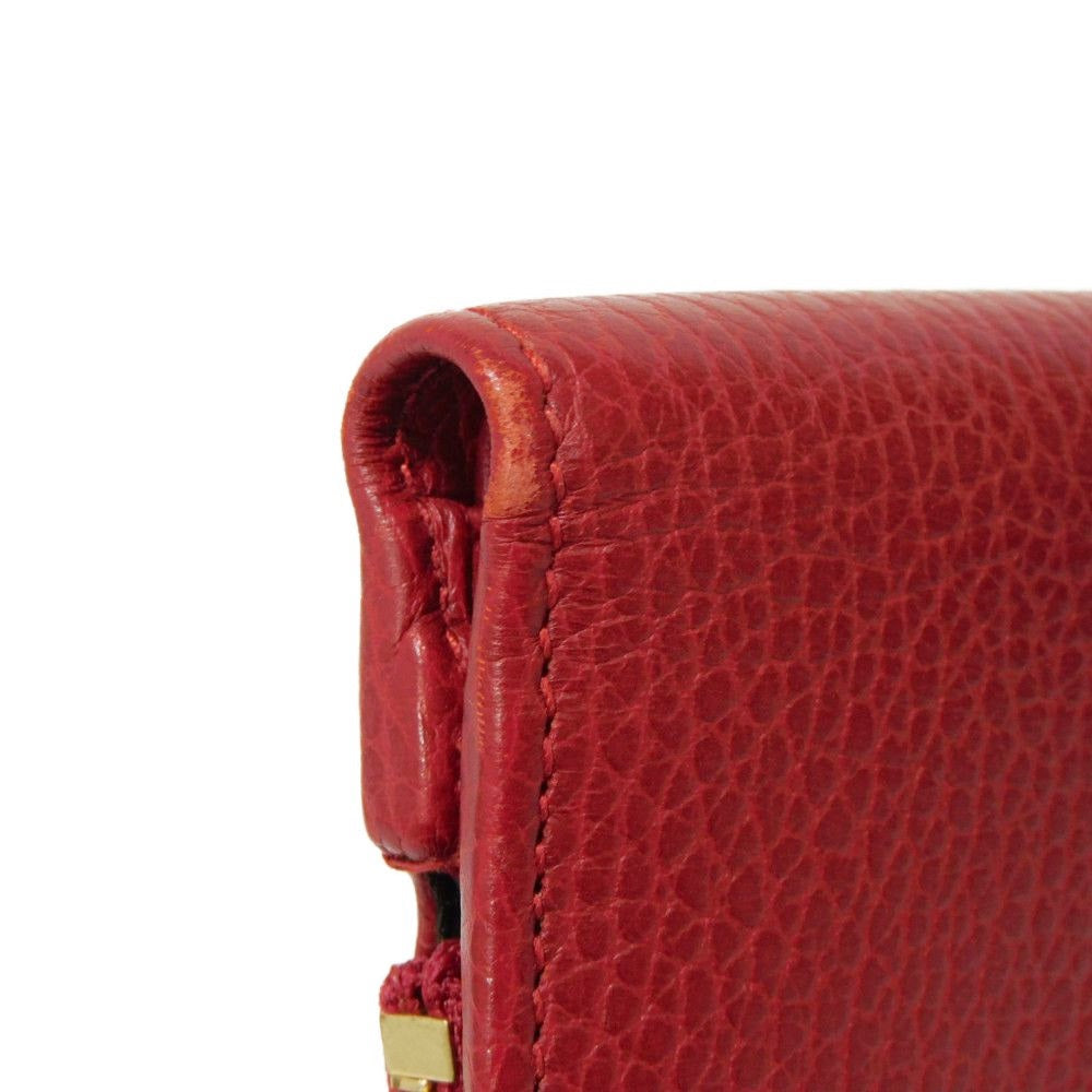 GUCCI Bifold Wallet 546588 Textured leather Red Petit Marmont GG Marmont Compact Zip Wallet