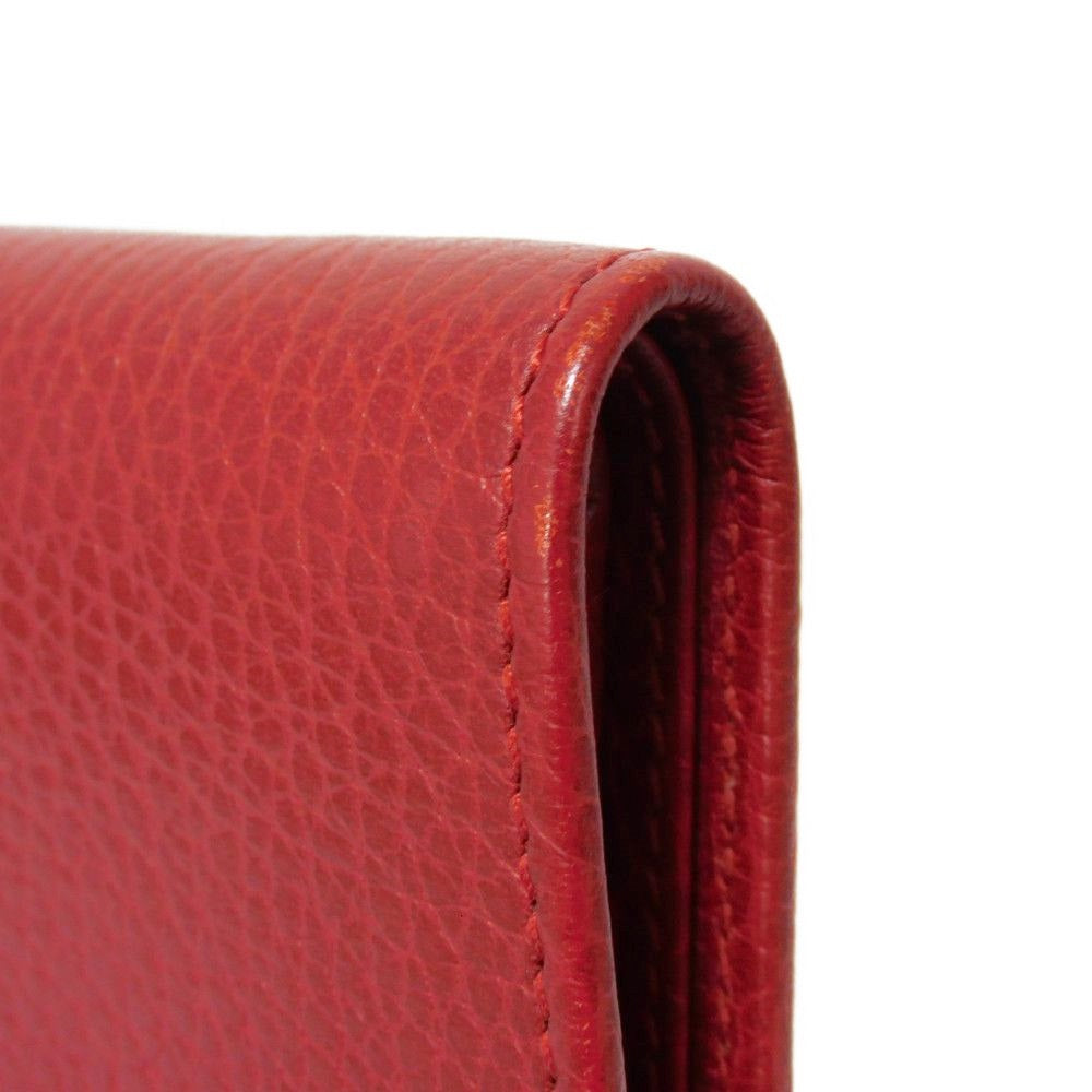 GUCCI Bifold Wallet 546588 Textured leather Red Petit Marmont GG Marmont Compact Zip Wallet