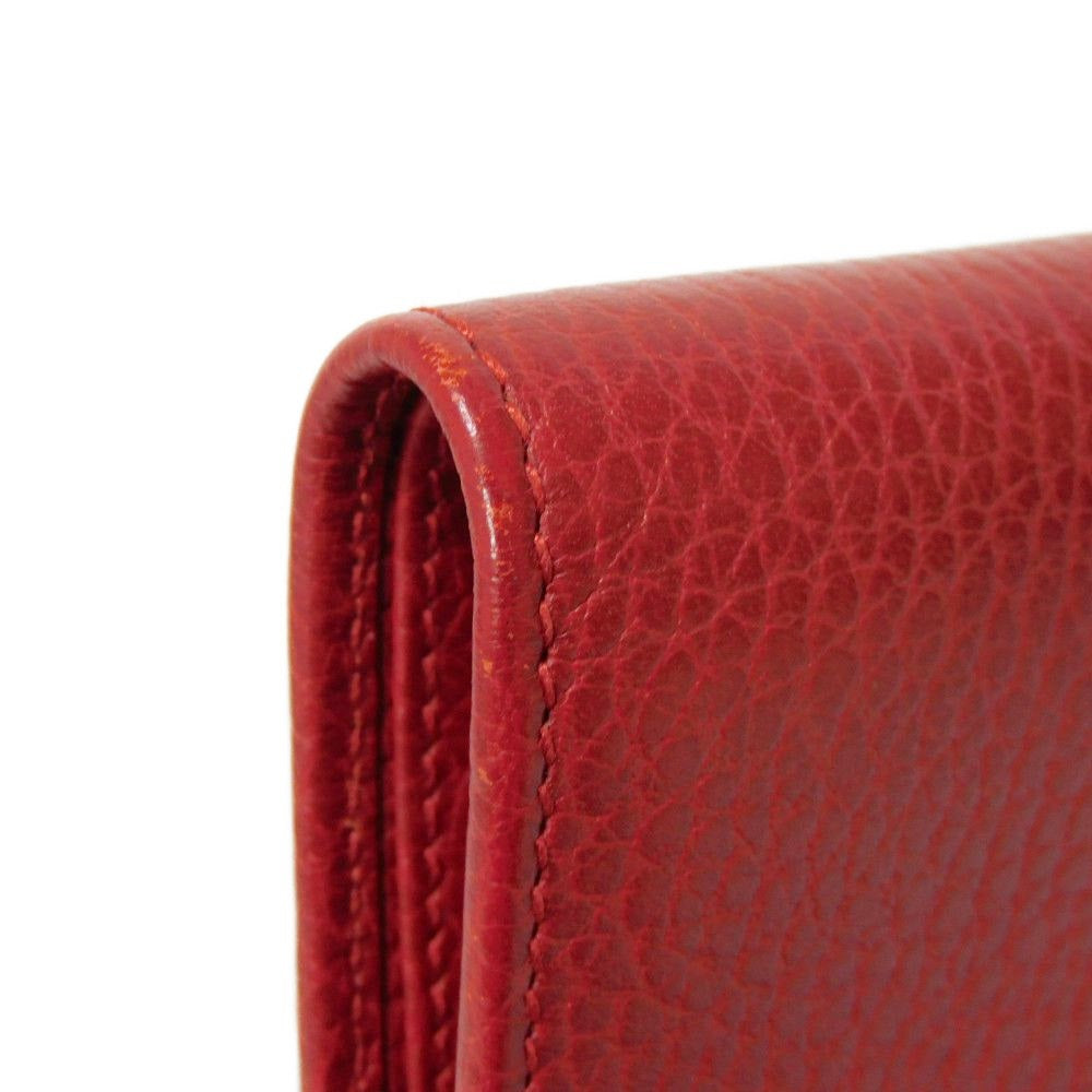 GUCCI Bifold Wallet 546588 Textured leather Red Petit Marmont GG Marmont Compact Zip Wallet
