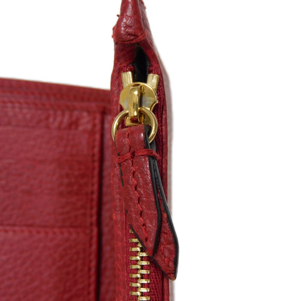 GUCCI Bifold Wallet 546588 Textured leather Red Petit Marmont GG Marmont Compact Zip Wallet