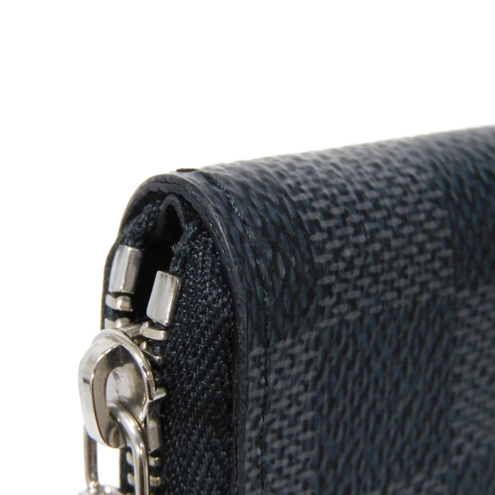 LOUIS VUITTON Coin case N63076 Damier Graphite canvas x grained leather (embossed) Noir Damier Graphite Zippy coin purse