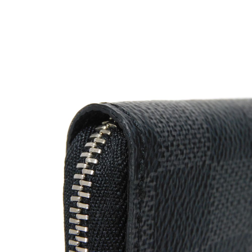 LOUIS VUITTON Coin case N63076 Damier Graphite canvas x grained leather (embossed) Noir Damier Graphite Zippy coin purse