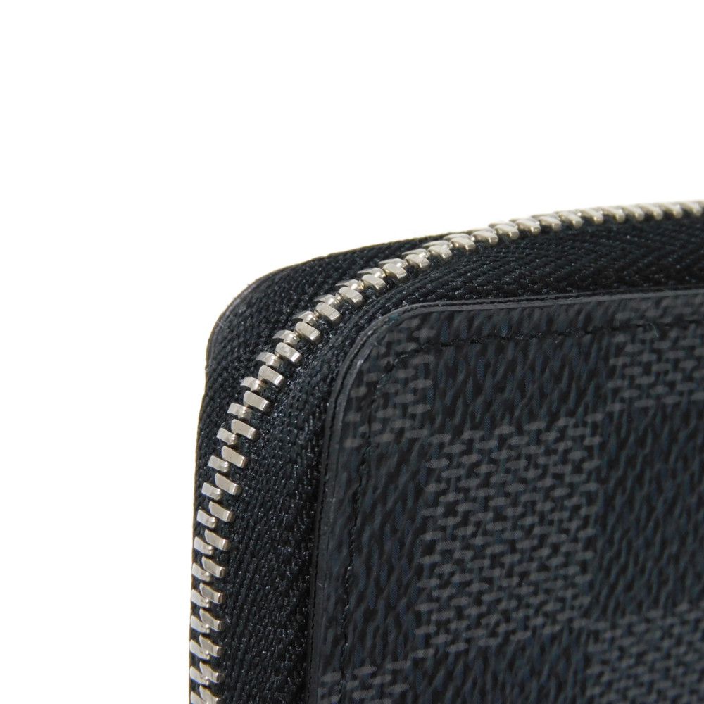 LOUIS VUITTON Coin case N63076 Damier Graphite canvas x grained leather (embossed) Noir Damier Graphite Zippy coin purse