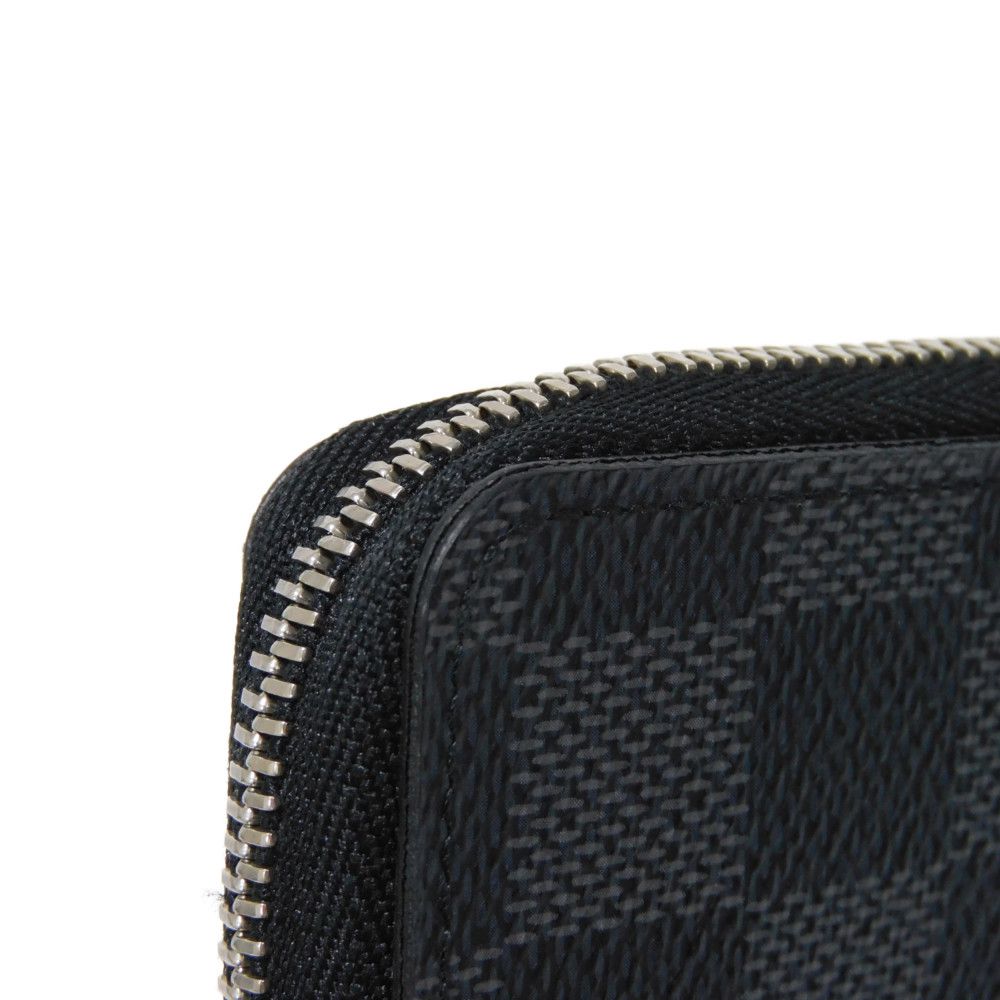 LOUIS VUITTON Coin case N63076 Damier Graphite canvas x grained leather (embossed) Noir Damier Graphite Zippy coin purse