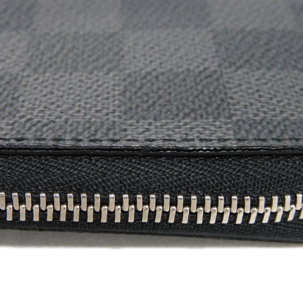 LOUIS VUITTON Coin case N63076 Damier Graphite canvas x grained leather (embossed) Noir Damier Graphite Zippy coin purse