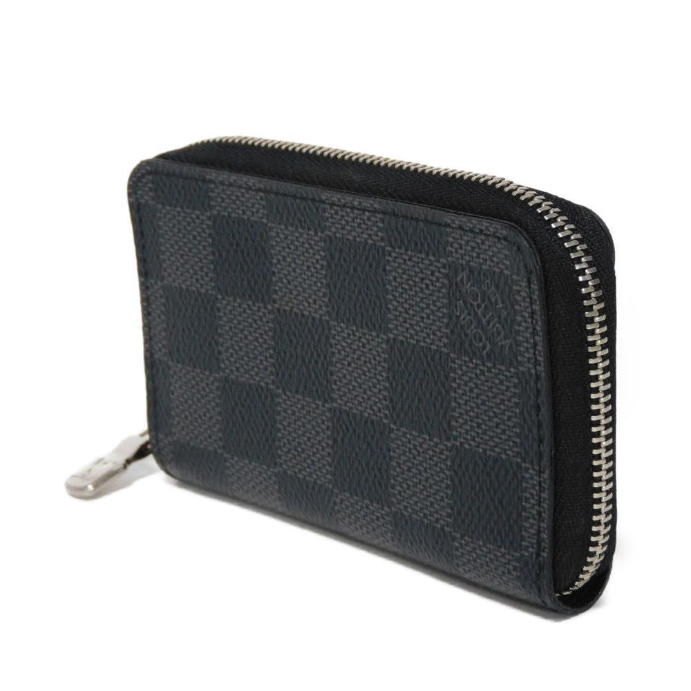 LOUIS VUITTON Coin case N63076 Damier Graphite canvas x grained leather (embossed) Noir Damier Graphite Zippy coin purse