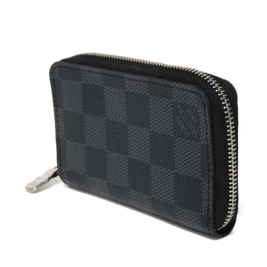 LOUIS VUITTON Coin case N63076 Damier Graphite canvas x grained leather (embossed) Noir Damier Graphite Zippy coin purse