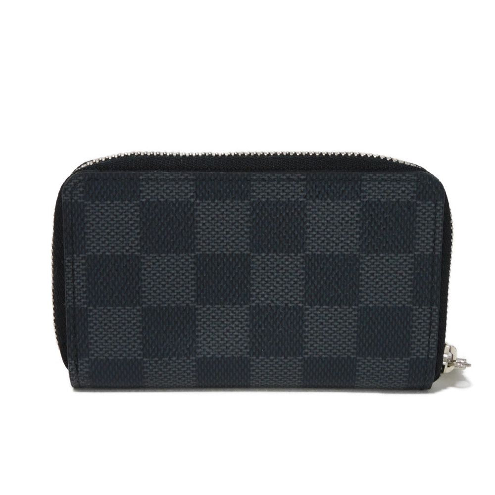LOUIS VUITTON Coin case N63076 Damier Graphite canvas x grained leather (embossed) Noir Damier Graphite Zippy coin purse