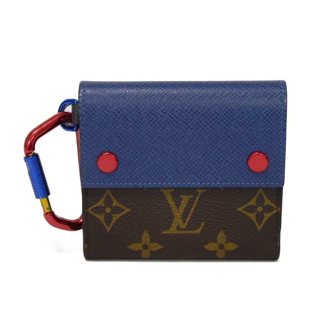 LOUIS VUITTON Bifold Wallet M63041 Monogram canvas x grain leather blue Monogram Pacific Compact wallet