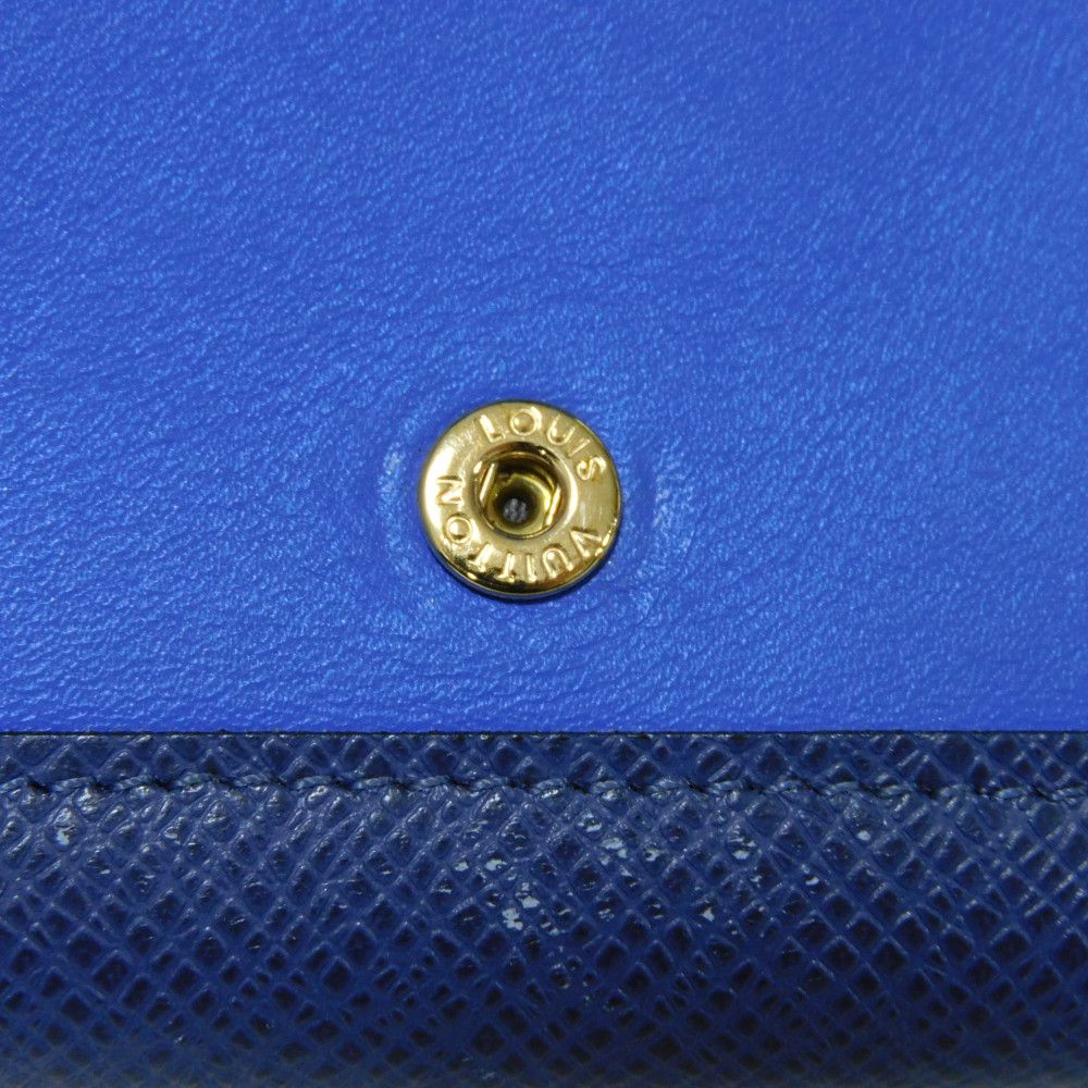 LOUIS VUITTON Bifold Wallet M63041 Monogram canvas x grain leather blue Monogram Pacific Compact wallet