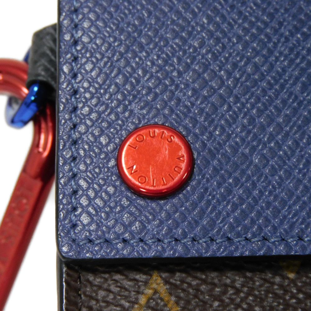 LOUIS VUITTON Bifold Wallet M63041 Monogram canvas x grain leather blue Monogram Pacific Compact wallet