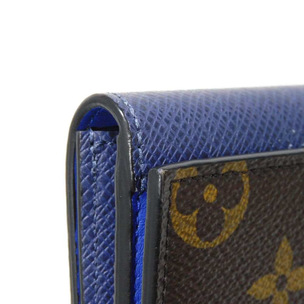 LOUIS VUITTON Bifold Wallet M63041 Monogram canvas x grain leather blue Monogram Pacific Compact wallet