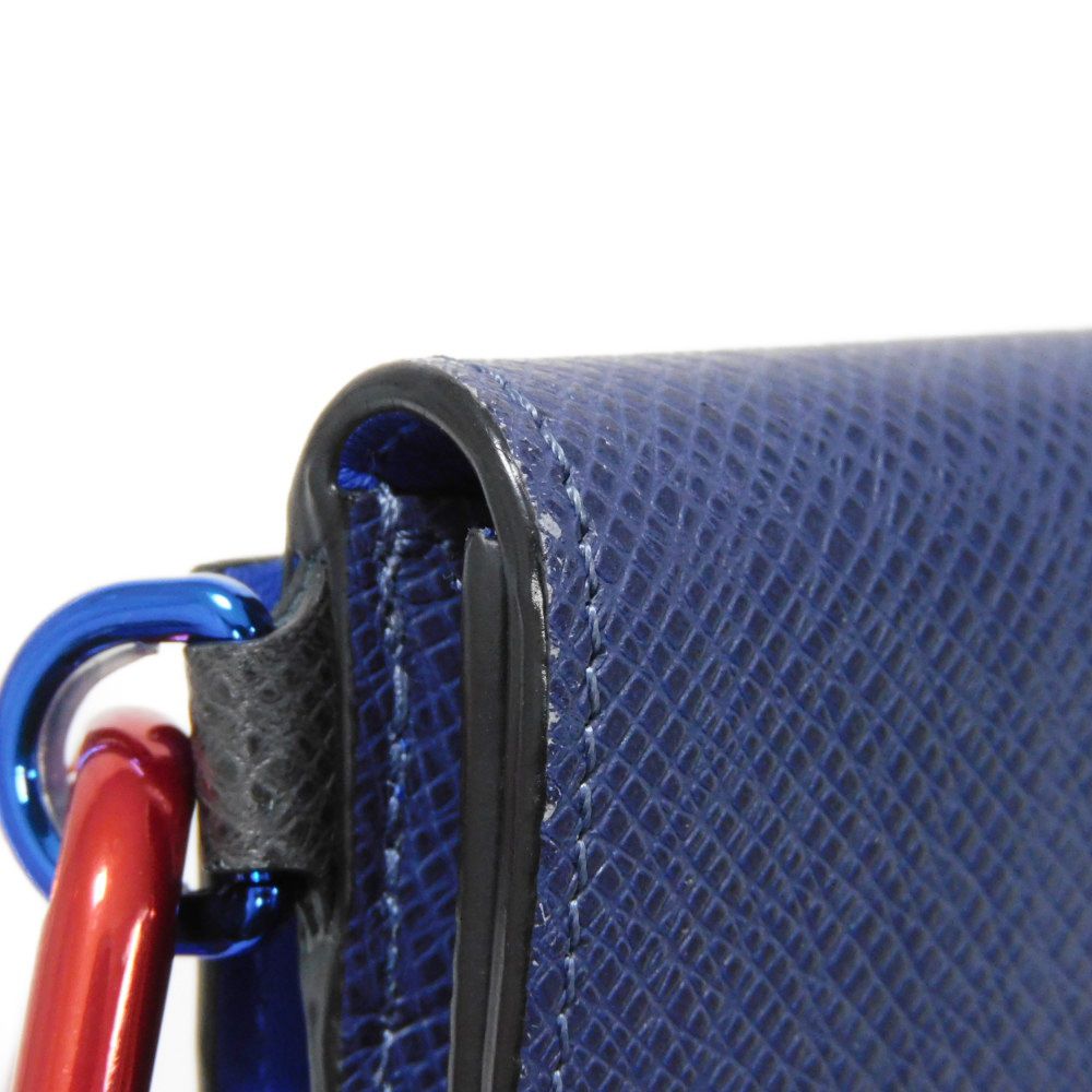 LOUIS VUITTON Bifold Wallet M63041 Monogram canvas x grain leather blue Monogram Pacific Compact wallet