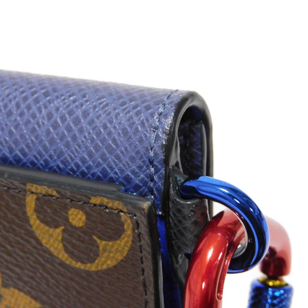LOUIS VUITTON Bifold Wallet M63041 Monogram canvas x grain leather blue Monogram Pacific Compact wallet