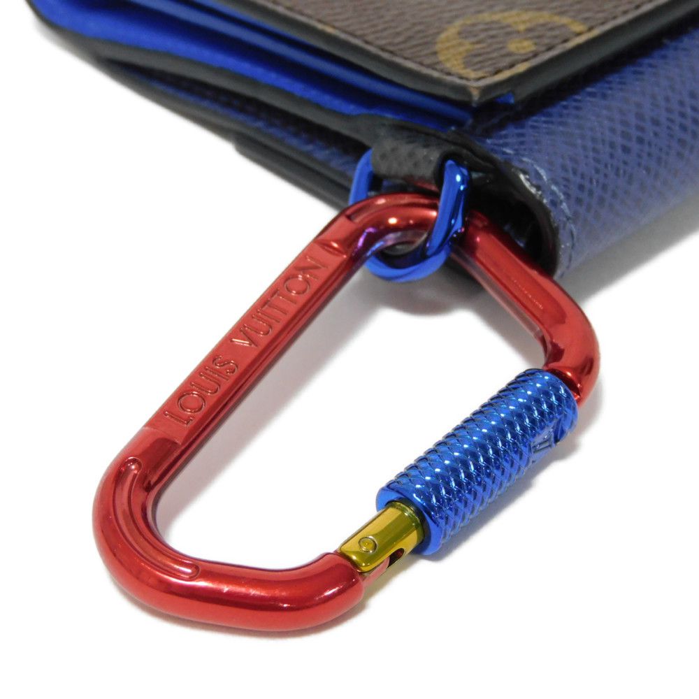 LOUIS VUITTON Bifold Wallet M63041 Monogram canvas x grain leather blue Monogram Pacific Compact wallet