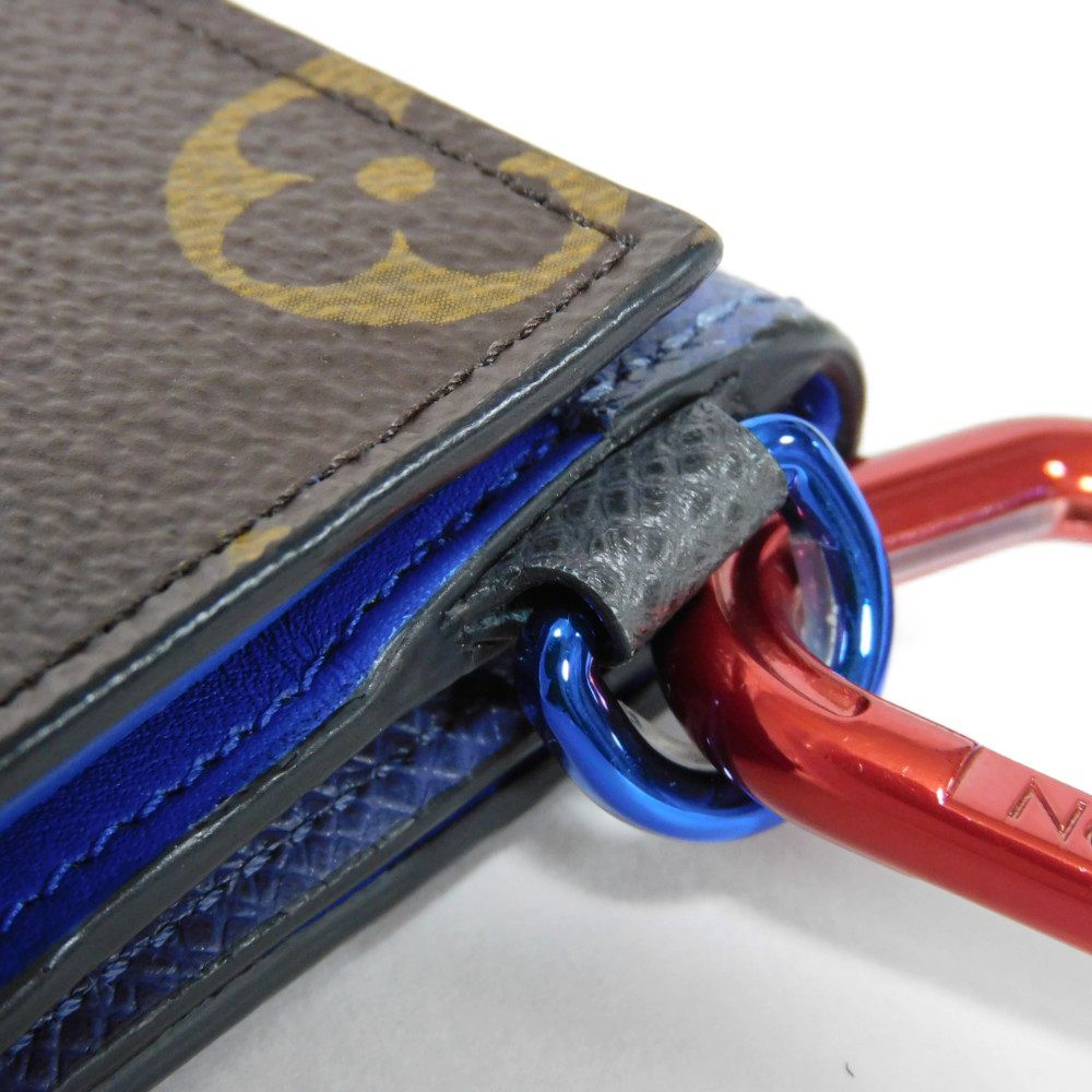 LOUIS VUITTON Bifold Wallet M63041 Monogram canvas x grain leather blue Monogram Pacific Compact wallet