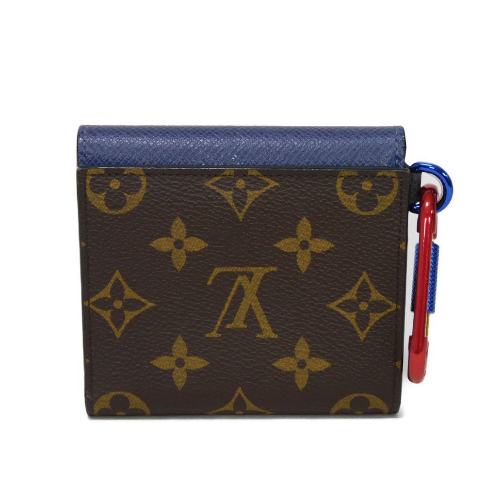 LOUIS VUITTON Bifold Wallet M63041 Monogram canvas x grain leather blue Monogram Pacific Compact wallet