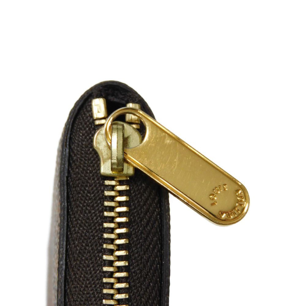 LOUIS VUITTON Coin case N63070 Damier canvas x grain leather (embossed) Ebene Damier Zippy coin purse