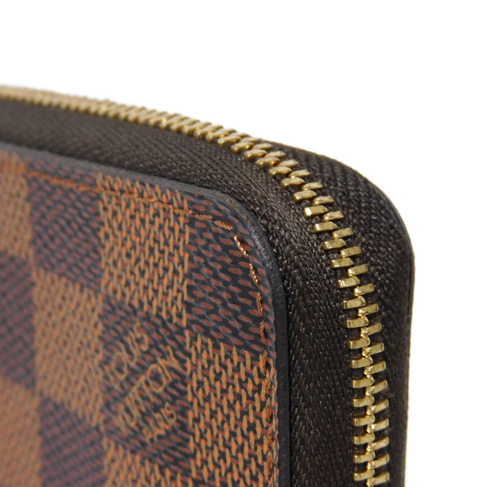 LOUIS VUITTON Coin case N63070 Damier canvas x grain leather (embossed) Ebene Damier Zippy coin purse