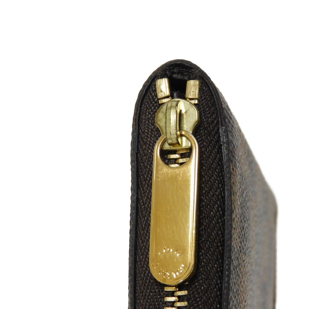 LOUIS VUITTON Coin case N63070 Damier canvas x grain leather (embossed) Ebene Damier Zippy coin purse