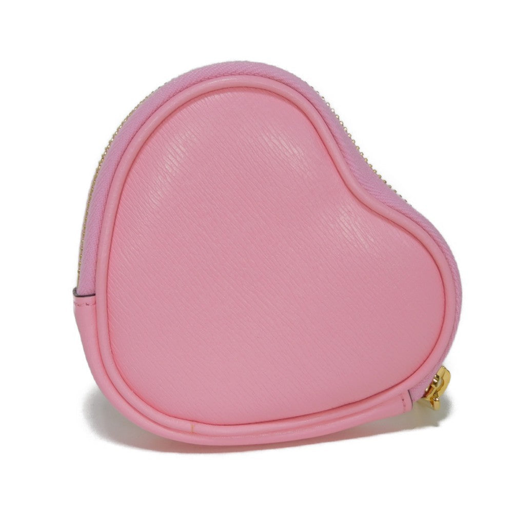 GUCCI Pouch 701062 U22AG 5964 Textured leather Light pink logo Bananya Heart Shape Coin Case Women Used