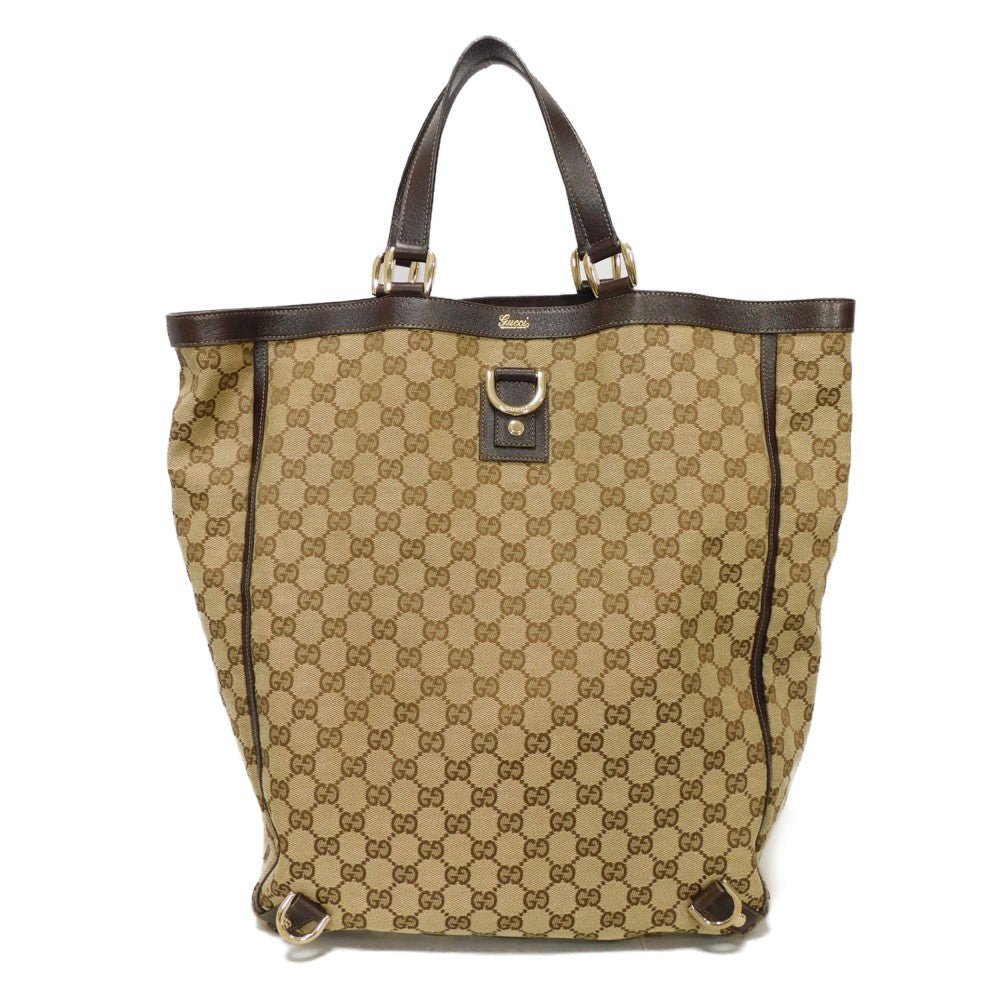 GUCCI Tote Bag 130733 GG canvas x calf leather beige GG canvas Abby Tote