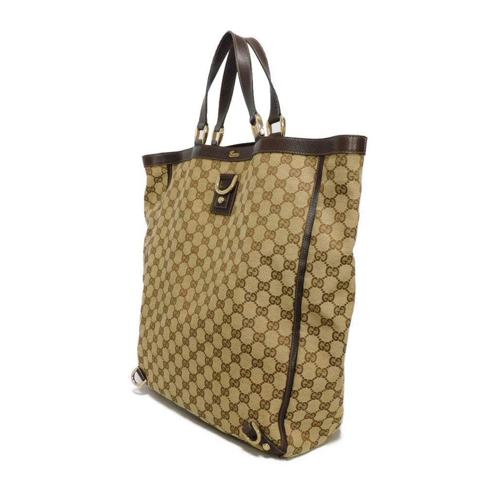 GUCCI Tote Bag 130733 GG canvas x calf leather beige GG canvas Abby Tote