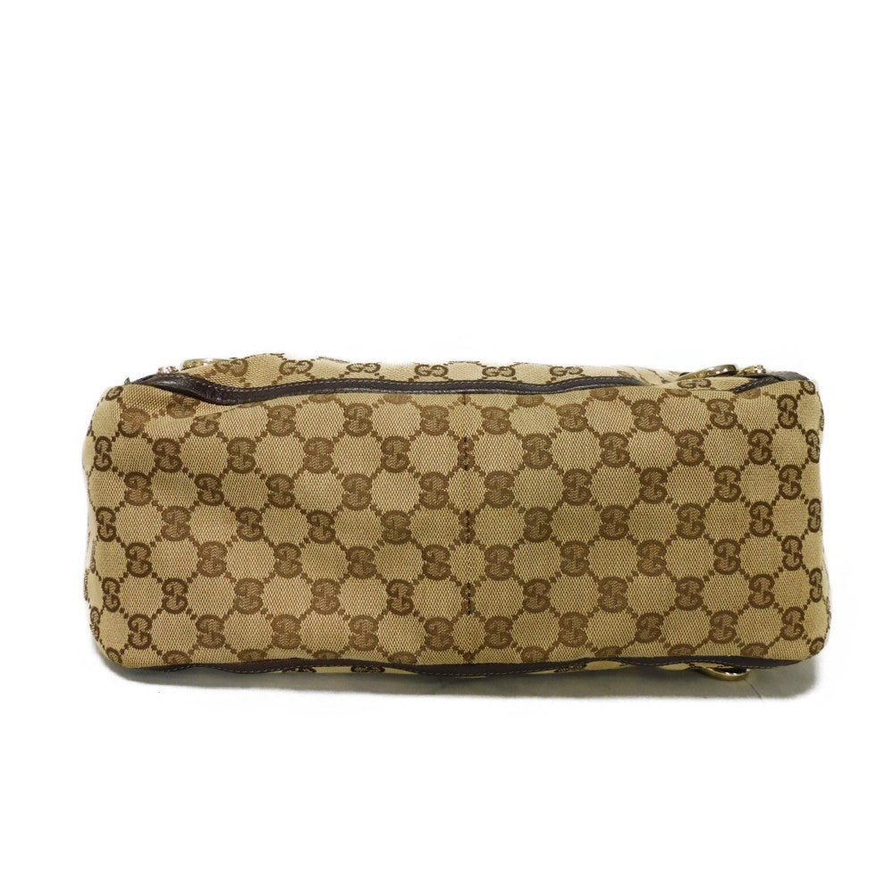 GUCCI Tote Bag 130733 GG canvas x calf leather beige GG canvas Abby Tote