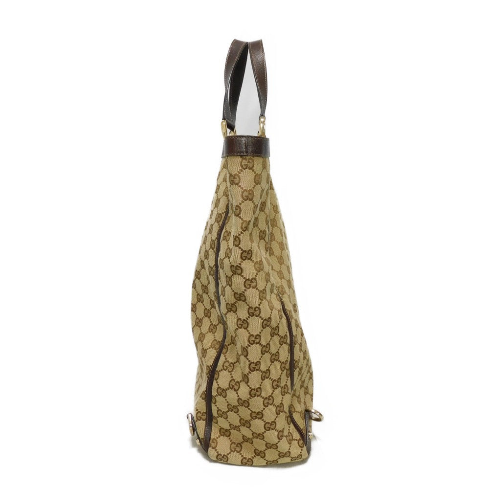 GUCCI Tote Bag 130733 GG canvas x calf leather beige GG canvas Abby Tote