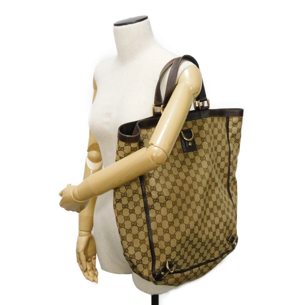 GUCCI Tote Bag 130733 GG canvas x calf leather beige GG canvas Abby Tote
