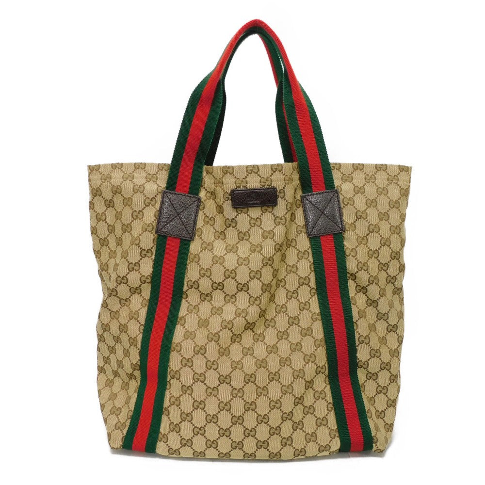 GUCCI Tote Bag 189669 GG canvas x calf leather (embossed) beige GG canvas Sherry Line Tote