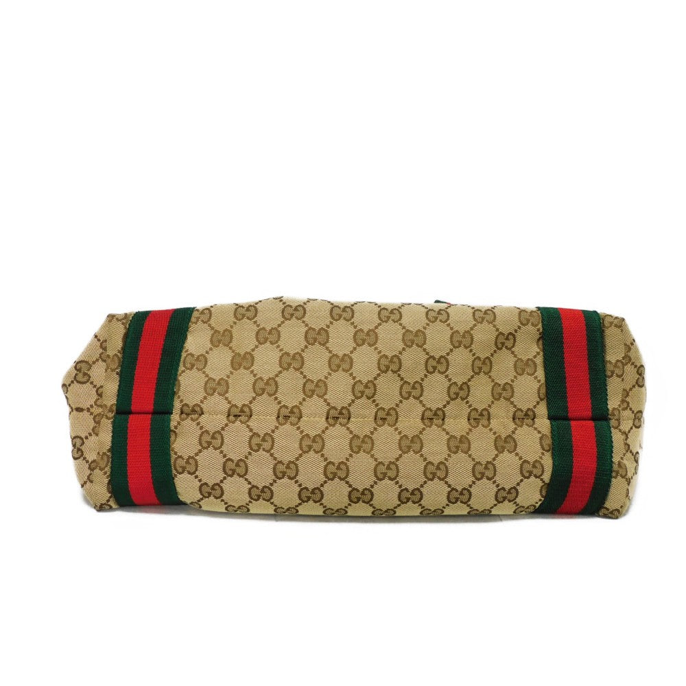 GUCCI Tote Bag 189669 GG canvas x calf leather (embossed) beige GG canvas Sherry Line Tote