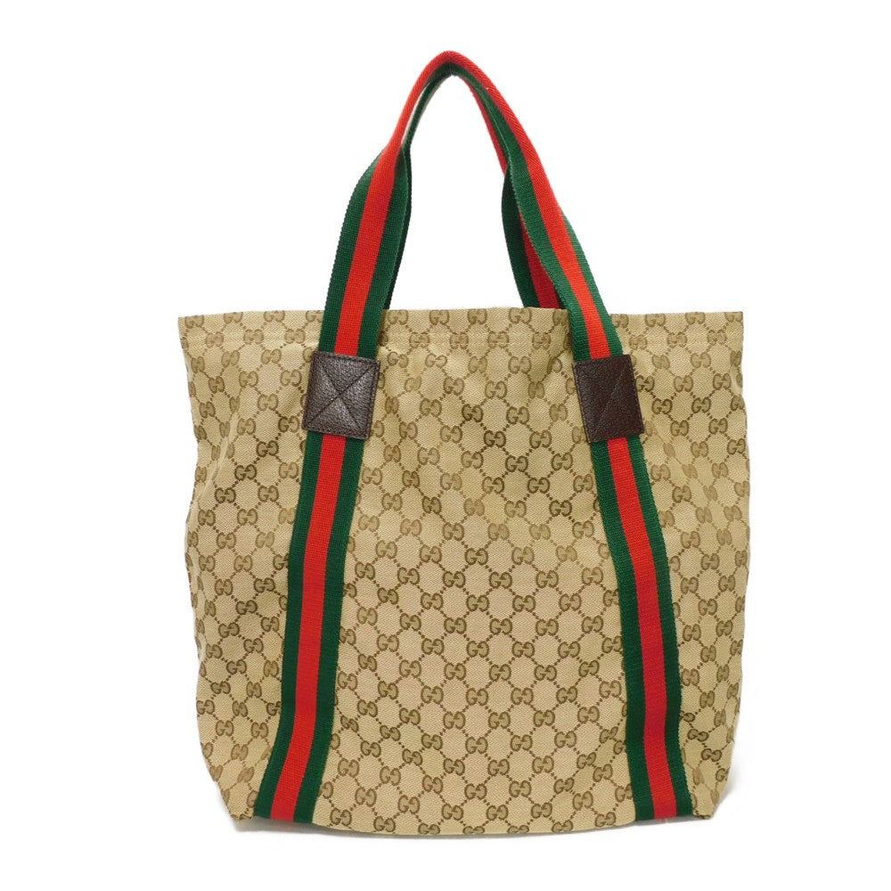 GUCCI Tote Bag 189669 GG canvas x calf leather (embossed) beige GG canvas Sherry Line Tote