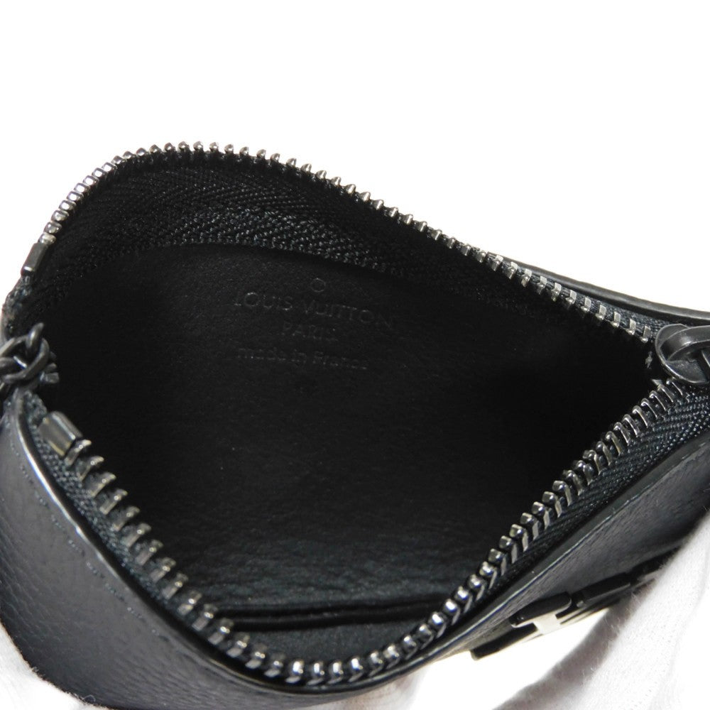 LOUIS VUITTON Coin case M81031 Grain leather (embossed) Noir LV Aerogram Card Key case Key holder Pochette Cle